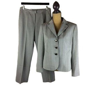 Peter Hahn Women's Size 40/42 (M/L) Gray Virgin Wool 2 Piece Suit Jacket Pants